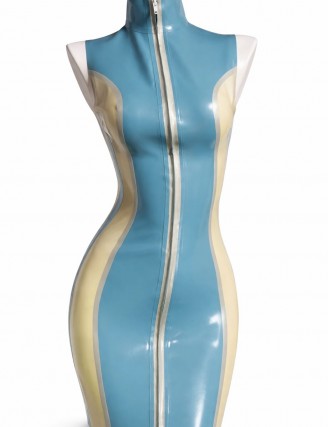 Latex Kleid mit Stehkragen – Ärmellos & Figurbetont